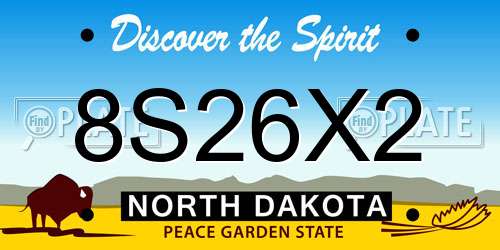 8S26X2 North Dakota License Plate