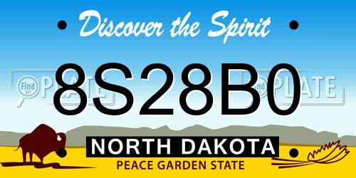 8S28B0 North Dakota License Plate