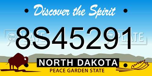 8S45291 North Dakota License Plate