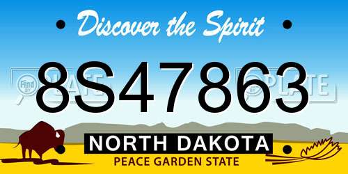 8S47863 North Dakota License Plate