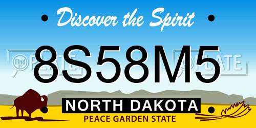 8S58M5 North Dakota License Plate