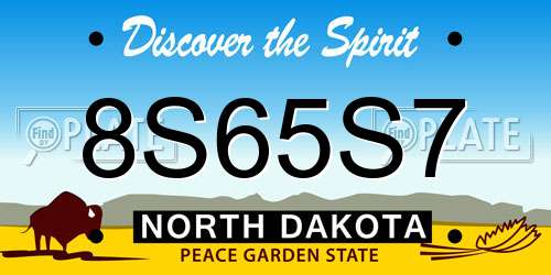 8S65S7 North Dakota License Plate