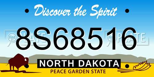 8S68516 North Dakota License Plate