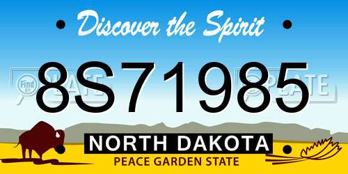8S71985 North Dakota License Plate