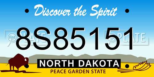 8S85151 North Dakota License Plate