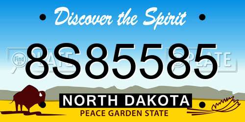 8S85585 North Dakota License Plate