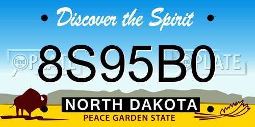 8S95B0 North Dakota License Plate