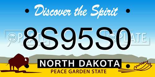8S95S0 North Dakota License Plate