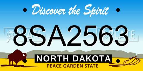 8SA2563 North Dakota License Plate