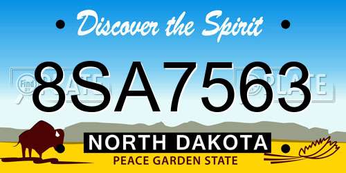 8SA7563 North Dakota License Plate
