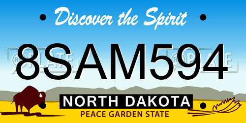 8SAM594 North Dakota License Plate
