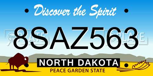 8SAZ563 North Dakota License Plate