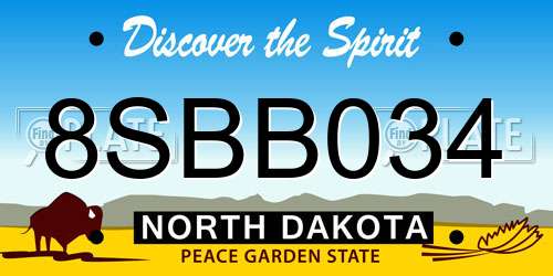 8SBB034 North Dakota License Plate