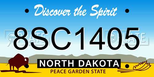 8SC1405 North Dakota License Plate