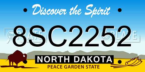 8SC2252 North Dakota License Plate