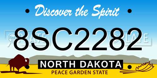 8SC2282 North Dakota License Plate