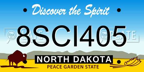 8SCI405 North Dakota License Plate
