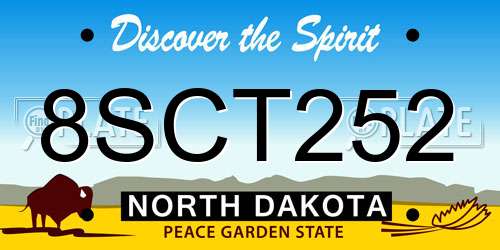 8SCT252 North Dakota License Plate