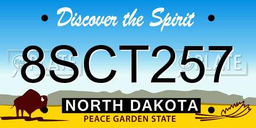 8SCT257 North Dakota License Plate