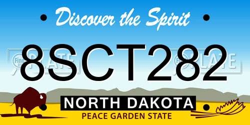 8SCT282 North Dakota License Plate