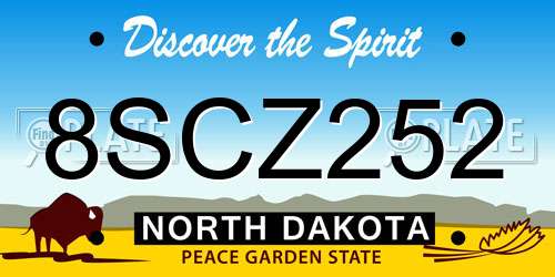 8SCZ252 North Dakota License Plate