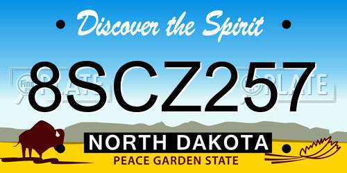 8SCZ257 North Dakota License Plate