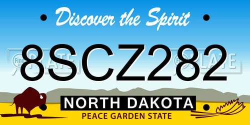 8SCZ282 North Dakota License Plate