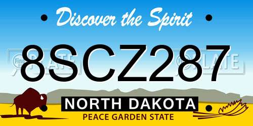 8SCZ287 North Dakota License Plate