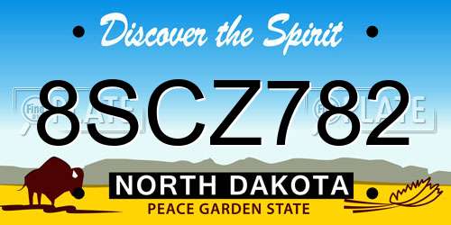 8SCZ782 North Dakota License Plate