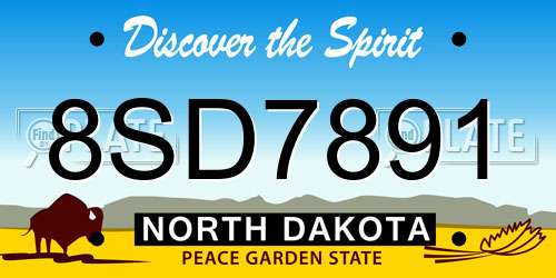 8SD7891 North Dakota License Plate