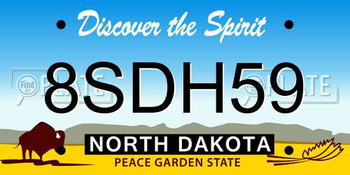8SDH59 North Dakota License Plate