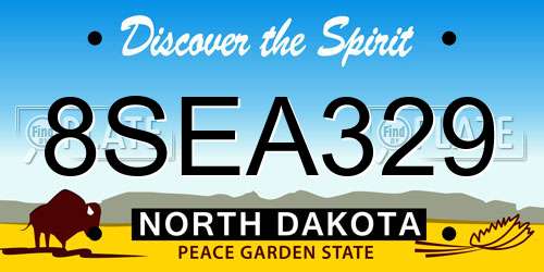 8SEA329 North Dakota License Plate