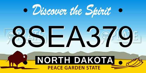 8SEA379 North Dakota License Plate