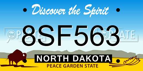 8SF563 North Dakota License Plate