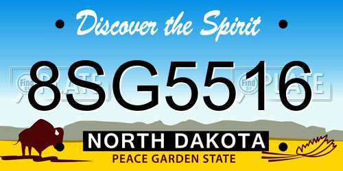 8SG5516 North Dakota License Plate