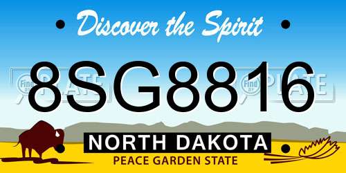8SG8816 North Dakota License Plate