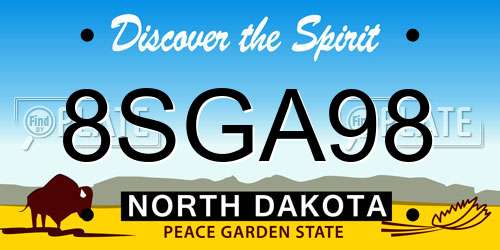 8SGA98 North Dakota License Plate
