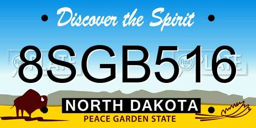 8SGB516 North Dakota License Plate
