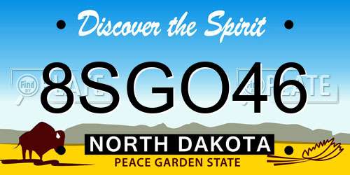 8SGO46 North Dakota License Plate