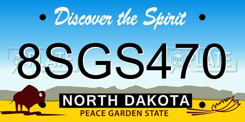 8SGS470 North Dakota License Plate
