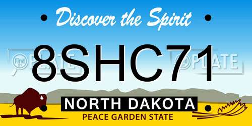 8SHC71 North Dakota License Plate
