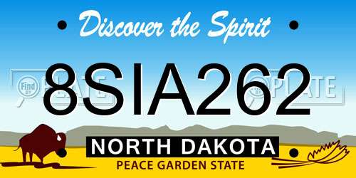 8SIA262 North Dakota License Plate