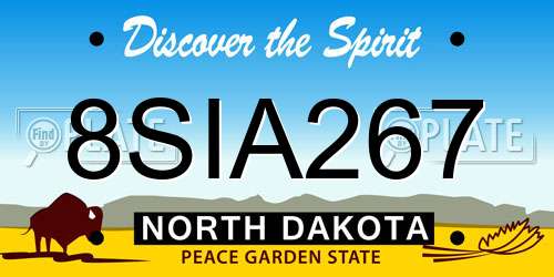 8SIA267 North Dakota License Plate