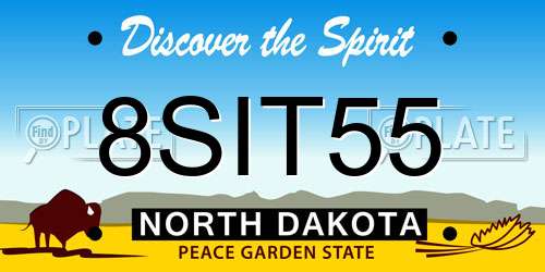 8SIT55 North Dakota License Plate