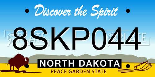 8SKP044 North Dakota License Plate