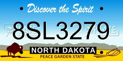 8SL3279 North Dakota License Plate