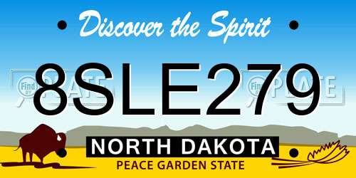 8SLE279 North Dakota License Plate