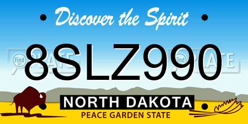 8SLZ990 North Dakota License Plate