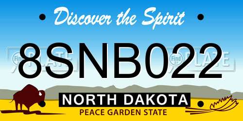 8SNB022 North Dakota License Plate