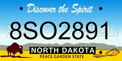 8SO2891 North Dakota License Plate